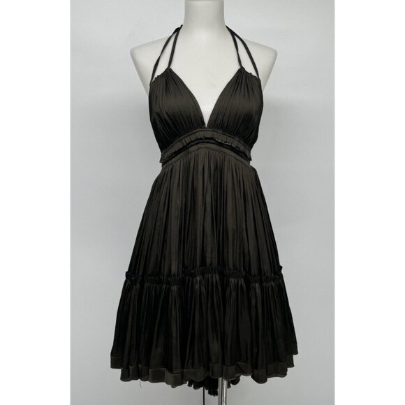 Reset Dresses & Skirts - RESET by Jane Miranda Dress Small Olive Coquette Date Night Halter Feminine Boho